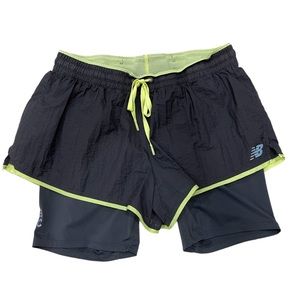 NEW BALANCE Athletic Shorts Black 2-in-1 Women SZ M